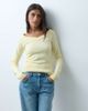 Hollister Hollister knitted slim off-the-shoulder sweater in yellow - 3