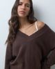 Hollister Hollister knitted v neck sweater in brown - 1