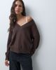 Hollister Hollister knitted v neck sweater in brown - 3