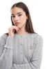 Hollister Hollister long sleeve crew neck cardigan with emroidery detail in gray heather - 3