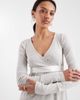 Hollister Hollister long sleeve v neck babydoll top in gray - 4