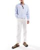 Hollister Hollister loose linen blend pull on pants in white stripe - 4