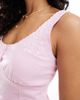 Hollister Hollister low neckline linen button through tank top in baby pink - 3