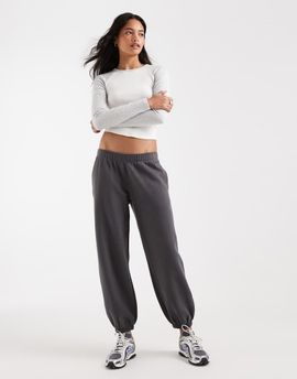 Hollister Hollister low rise baggy cuffed sweatpants in charcoal-Gray