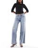 Hollister Hollister low rise curvy super baggy jeans in gray tint wash - 1