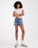 Hollister Hollister low rise denim embroidered mini skirt in mid blue wash - 1