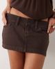 Hollister Hollister low rise denim micro skirt in brown - 4