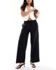 Hollister Hollister low rise linen mix super baggy pants in black - 1
