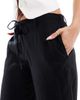 Hollister Hollister low rise linen mix super baggy pants in black - 2