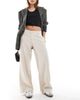 Hollister Hollister low rise linen wide leg pants in oatmeal-Neutral - 1