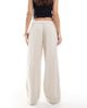 Hollister Hollister low rise linen wide leg pants in oatmeal-Neutral - 4
