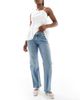 Hollister Hollister low rise relaxed straight leg jeans in medium wash-Blue - 1