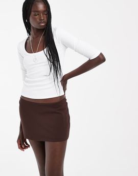Hollister Hollister low rise tailored mini skort in brown