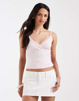 Hollister Hollister low rise twill mini skirt in white