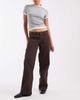 Hollister Hollister low rise wide leg adjustable waist pants in brown - 1