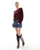 Hollister Hollister micro pleated mini skirt in wash denim-Black - 1