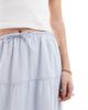 Hollister Hollister mid rise poplin midi skirt in blue - 2