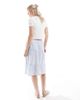Hollister Hollister mid rise poplin midi skirt in blue - 3