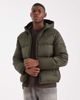 Hollister Hollister midweight hooded puffer jacket in green-Gray - 1