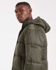 Hollister Hollister midweight hooded puffer jacket in green-Gray - 4