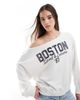 Hollister Hollister off the shoulder boston graphic sweatshirt in white - 1