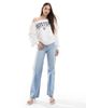 Hollister Hollister off the shoulder boston graphic sweatshirt in white - 2