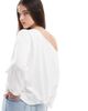 Hollister Hollister off the shoulder boston graphic sweatshirt in white - 4