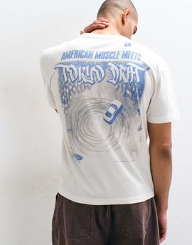 Hollister Hollister oversized auto graphic t-shirt in cream-WHITE