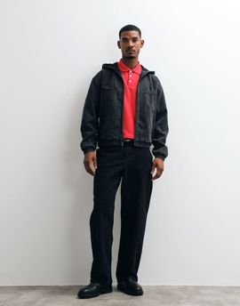 Hollister Hollister oversized hooded skater jacket in washed black