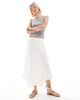 Hollister Hollister panel detail fluted hem maxi skirt in white - 1