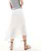 Hollister Hollister panel detail fluted hem maxi skirt in white - 3