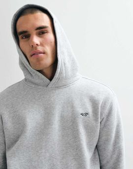Hollister Hollister relaxed fit icon logo hoodie in gray