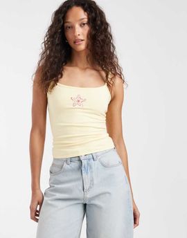 Hollister Hollister reversible mini flower graphic cami in yellow