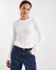 Hollister Hollister slim cable knit sweater in white - 1