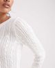 Hollister Hollister slim cable knit sweater in white - 4