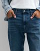 Hollister Hollister slim straight fit jeans in dark-blue wash - 4