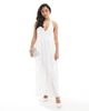 Hollister Hollister slit detail halterneck maxi dress in white - 1