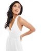 Hollister Hollister slit detail halterneck maxi dress in white - 2