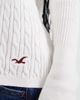 Hollister Hollister square neck babydoll cable knit sweater in white - 2