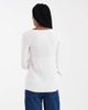 Hollister Hollister square neck babydoll cable knit sweater in white - 3