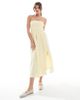 Hollister Hollister strapless drop waist paneled midi dress in lemon-Yellow - 1