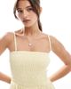 Hollister Hollister strapless drop waist paneled midi dress in lemon-Yellow - 2