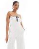 Hollister Hollister strapless linen mix jumpsuit with contrast trims in white - 2