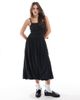 Hollister Hollister strappy back puffball maxi dress in black - 1