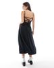 Hollister Hollister strappy back puffball maxi dress in black - 3