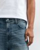 Hollister Hollister super baggy fit jeans with distressed detailing in dirty-blue wash - 4