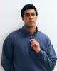 Hollister Hollister surf logo 1/4 zip sweatshirt in washed blue - 1