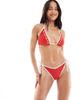 Hollister Hollister Swimwear tie side cheeky bikini bottoms in ribbon red - part of a set - 4