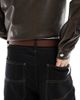Hollister Hollister thrifted western-inspired belt in antique brown - 3