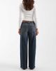 Hollister Hollister ultra low rise baggy fit jeans with adjustable detail in dark blue wash - 2